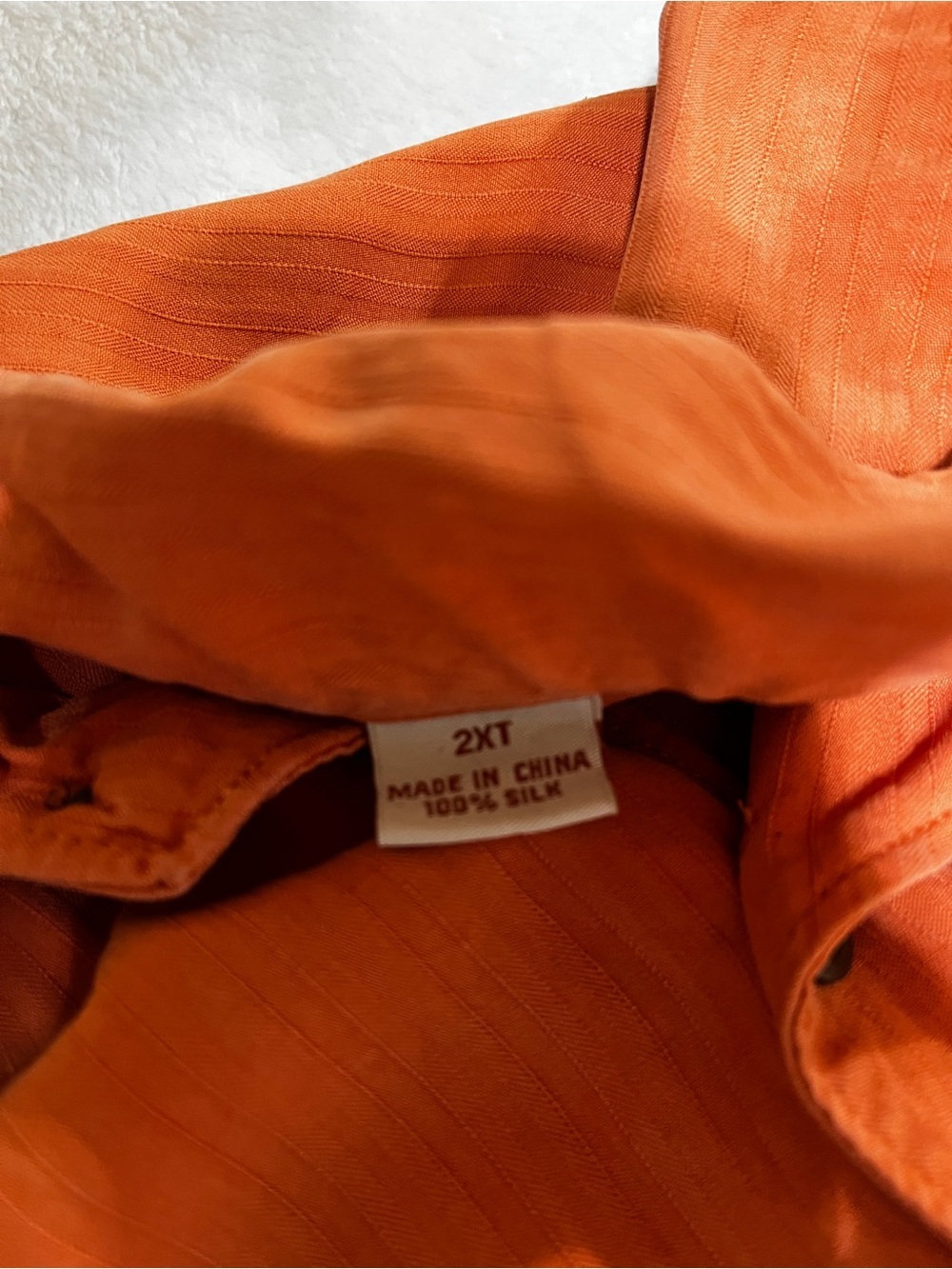 Tommy Bahama 100% Silk Camp Shirt Men 2XT Salmon Orange Short Sleeve Resort Wear - Picture 9 of 13